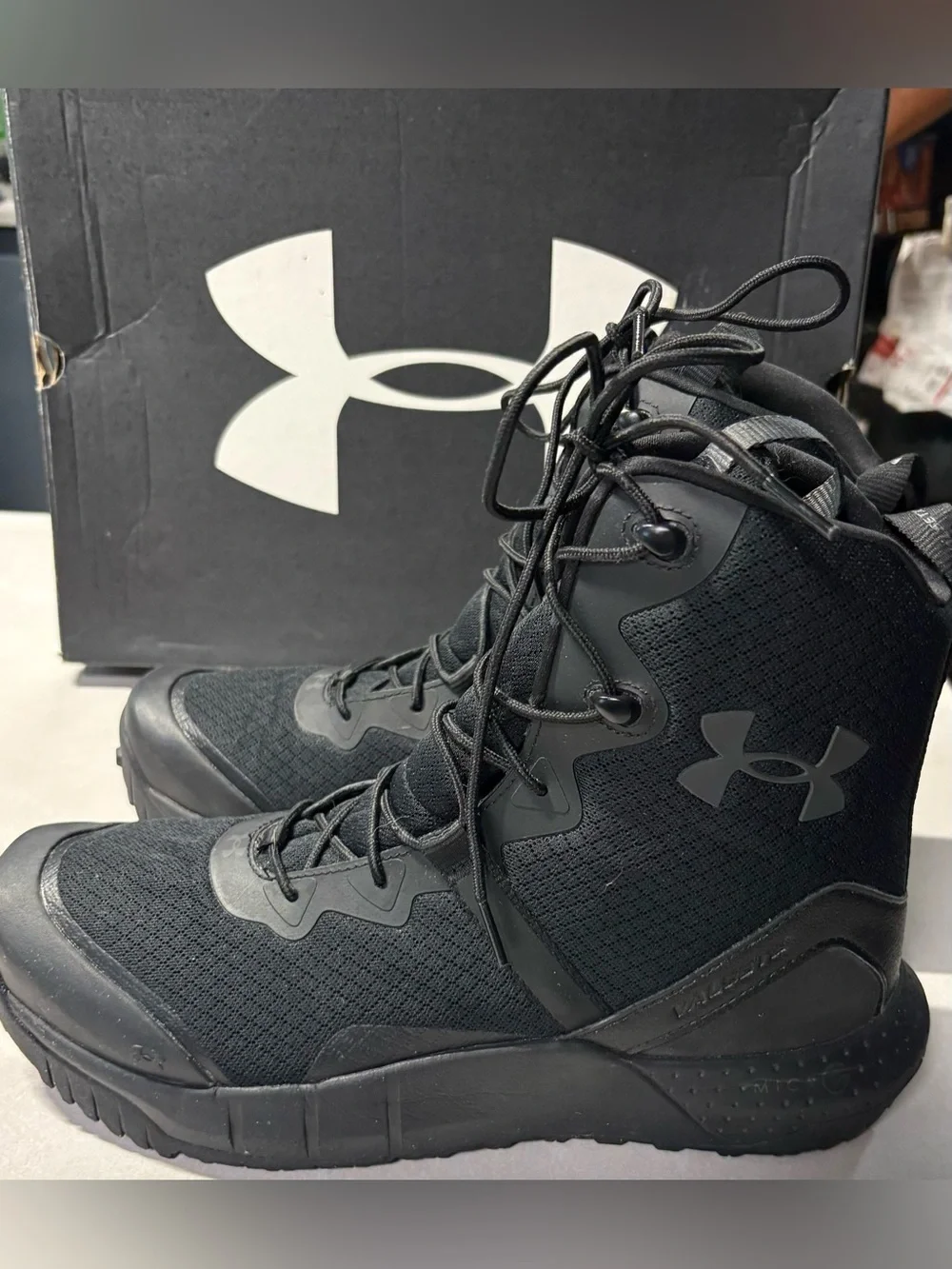 UA Micro G Valsetz Men's Tactical Boots Black Size Medium 10.5